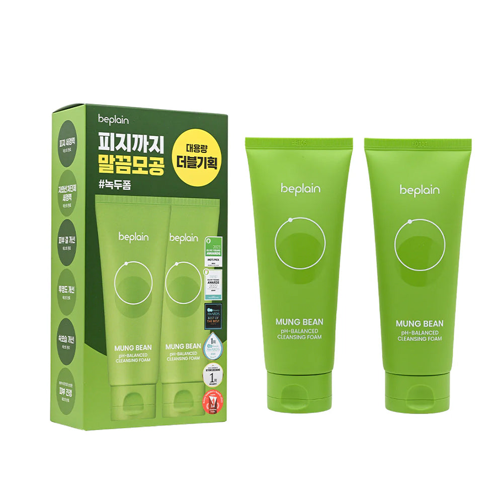 beplain Mung Bean pH-Balanced Cleansing Foam 100ml Double Pack